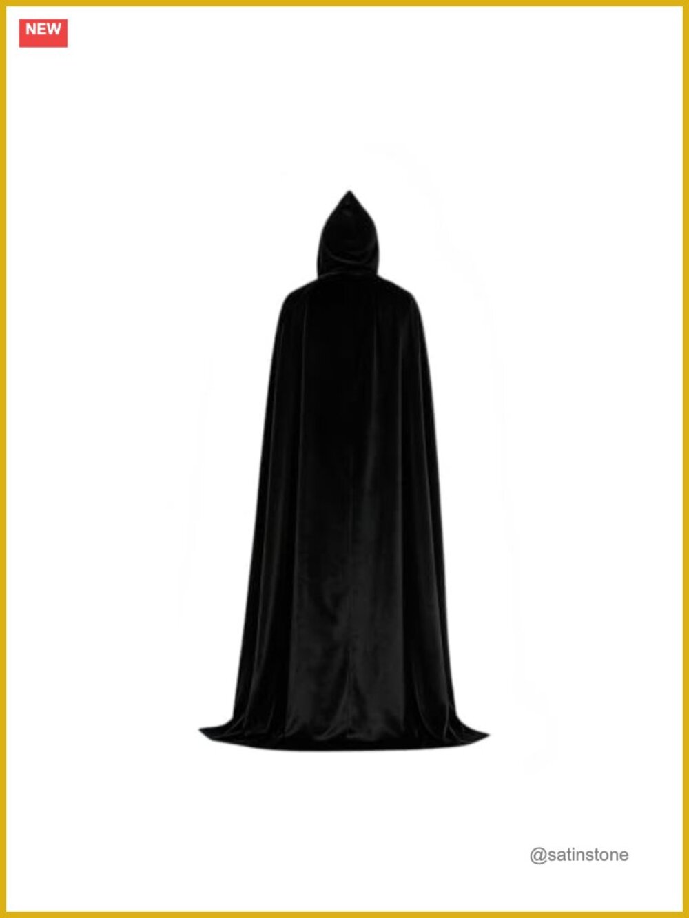 Hooded Cape Satin Cloak Witch Vampire Halloween Costume Unisex
